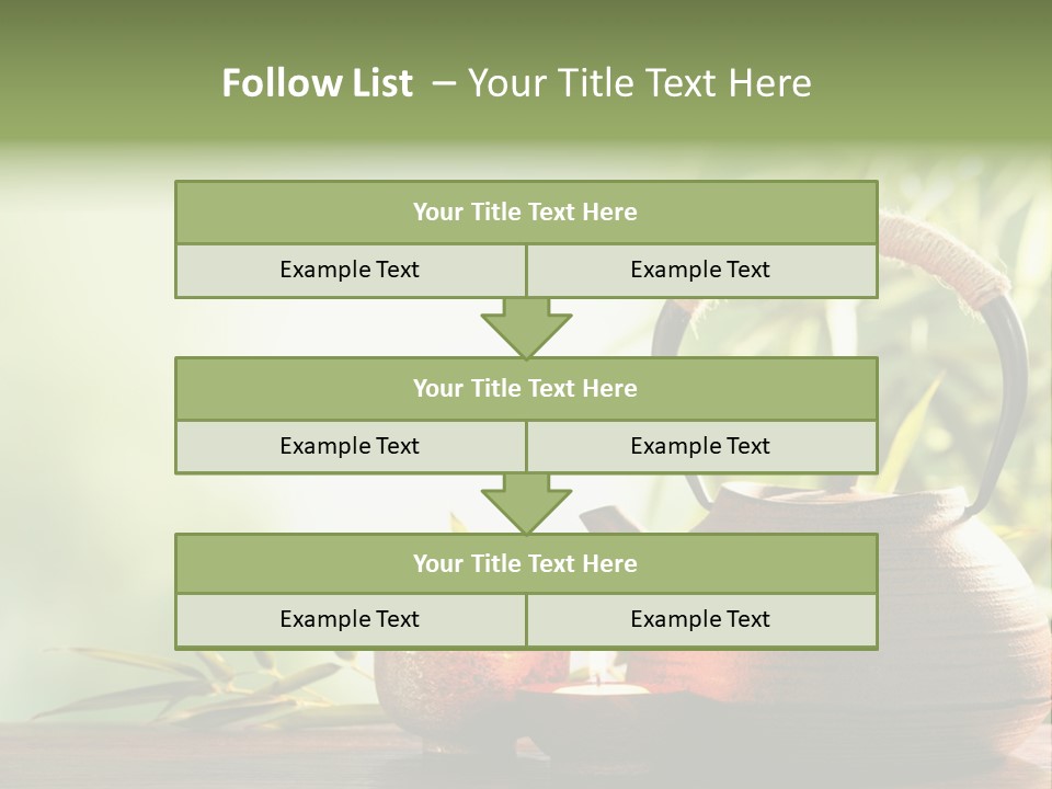 Teaset Candle Burning PowerPoint Template