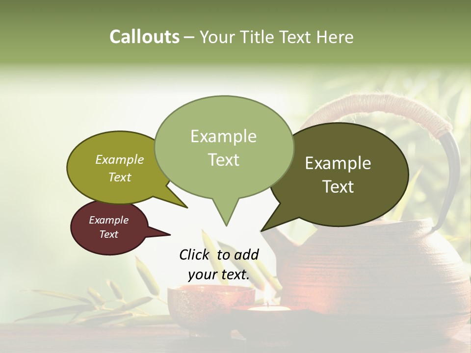 Teaset Candle Burning PowerPoint Template