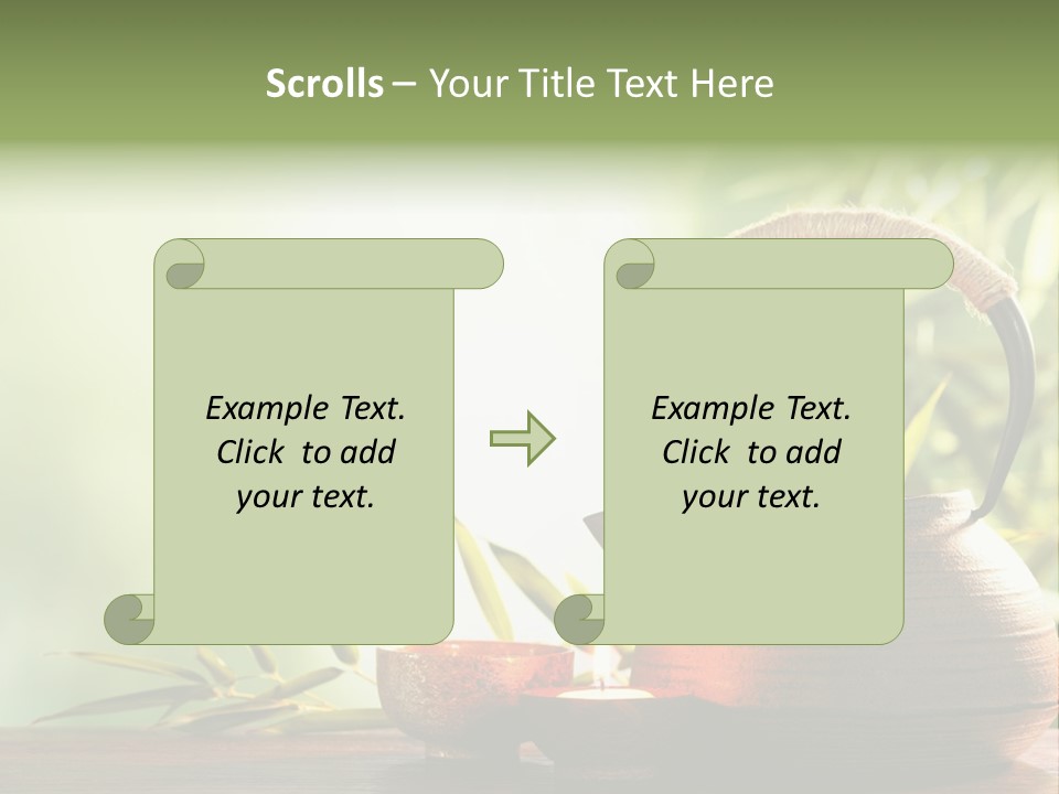 Teaset Candle Burning PowerPoint Template