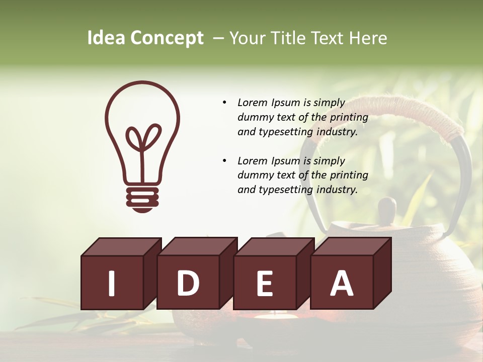 Teaset Candle Burning PowerPoint Template