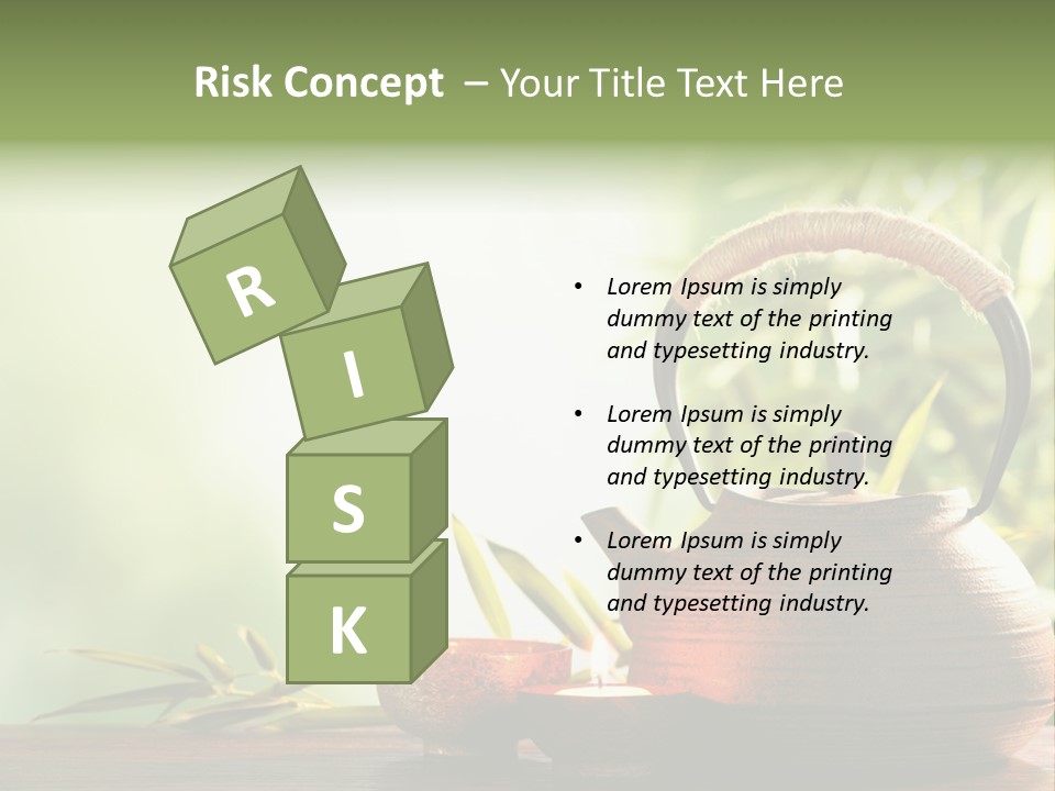 Teaset Candle Burning PowerPoint Template