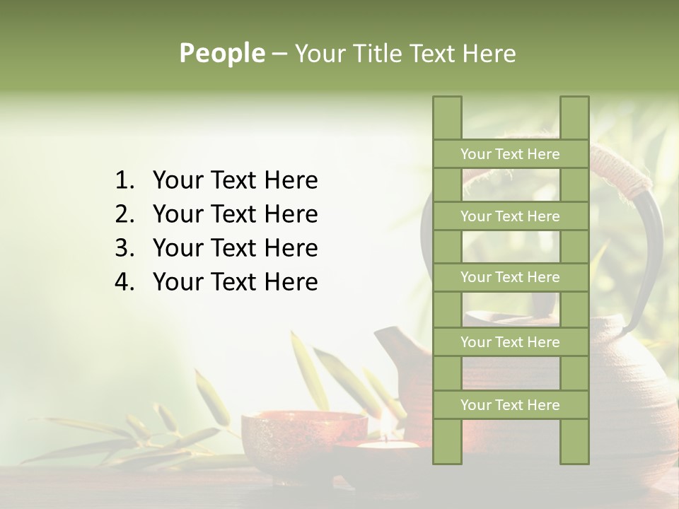 Teaset Candle Burning PowerPoint Template