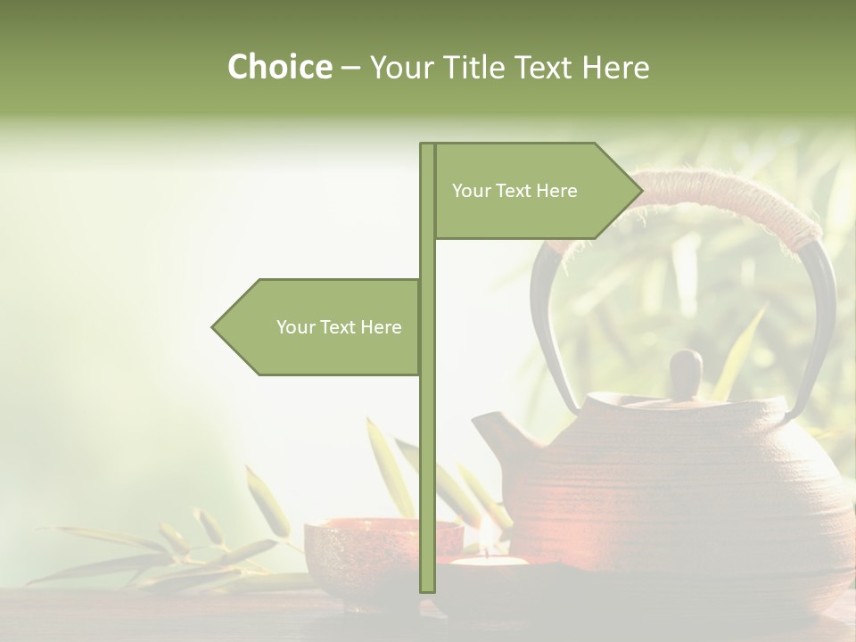 Teaset Candle Burning PowerPoint Template