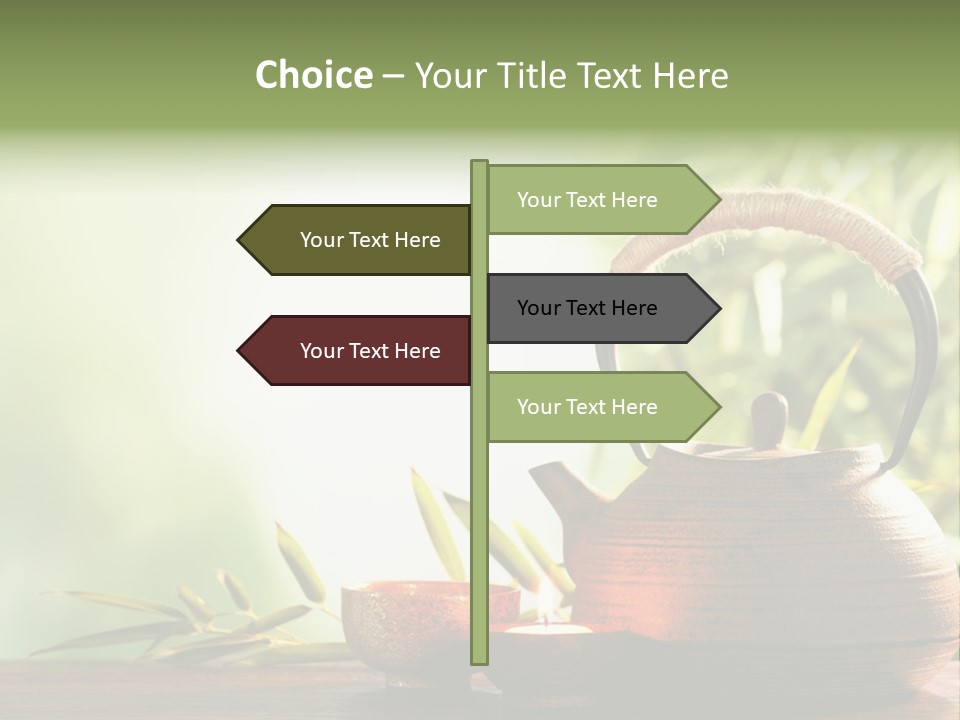 Teaset Candle Burning PowerPoint Template