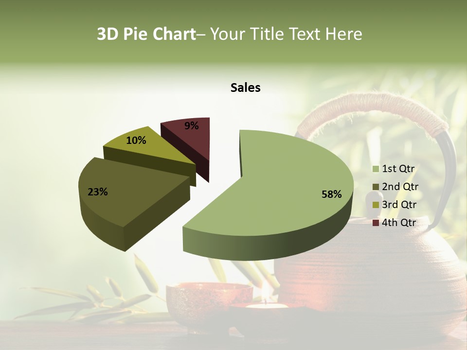 Teaset Candle Burning PowerPoint Template