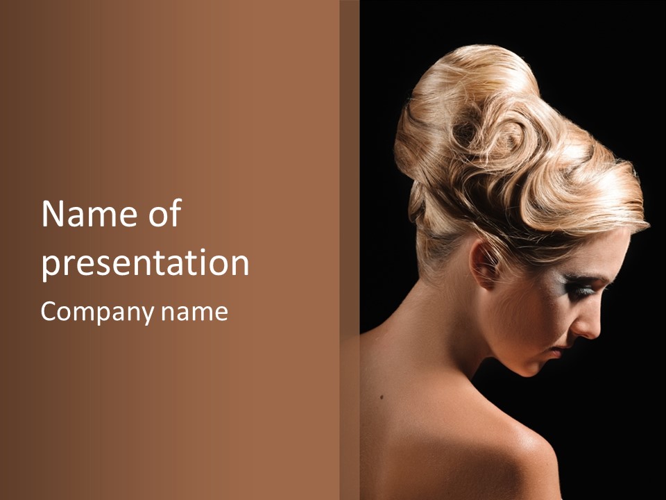 Blonde Hairstyle Beauty PowerPoint Template