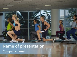 Young  Female Aerobics PowerPoint Template