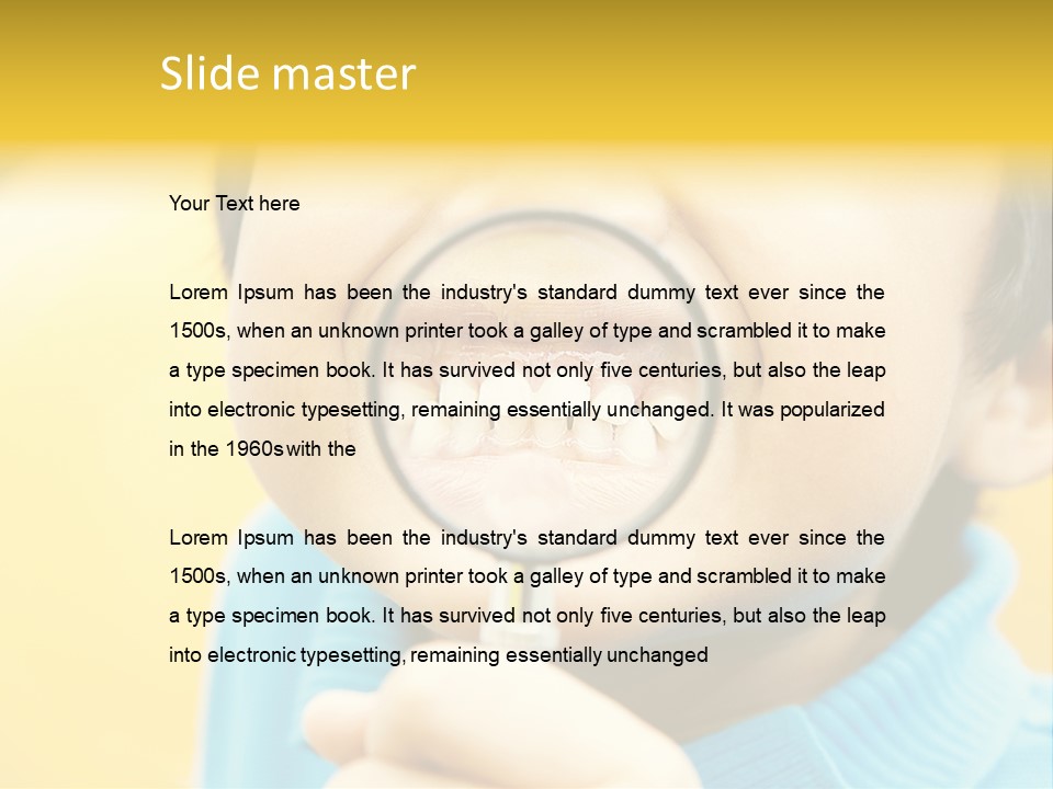 Childhood Closeup Teething PowerPoint Template