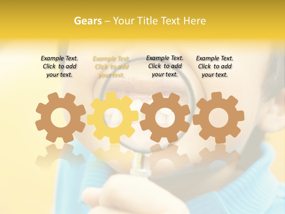 Childhood Closeup Teething PowerPoint Template