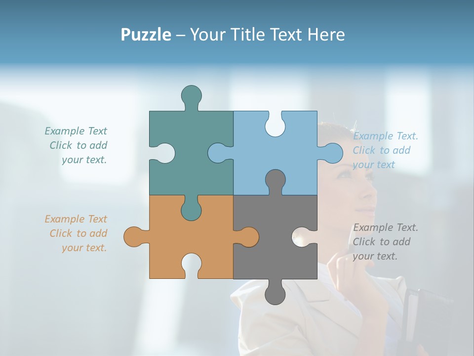 A Woman Smoking A Cigarette In A City PowerPoint Template