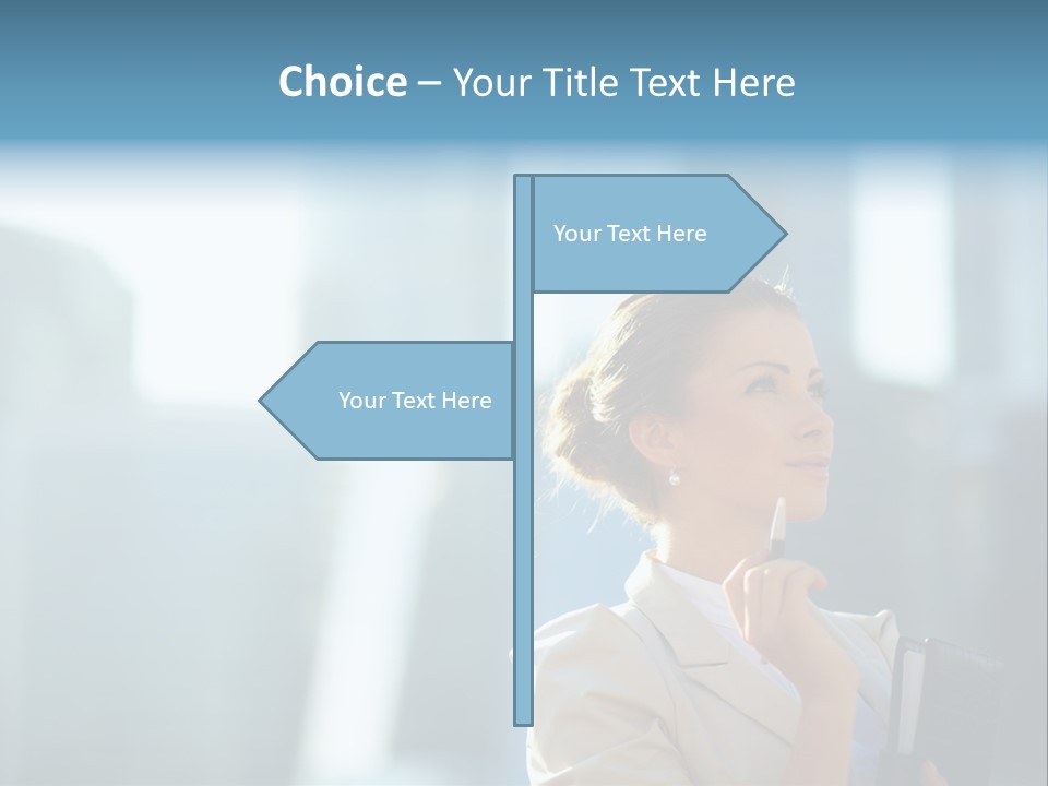 A Woman Smoking A Cigarette In A City PowerPoint Template