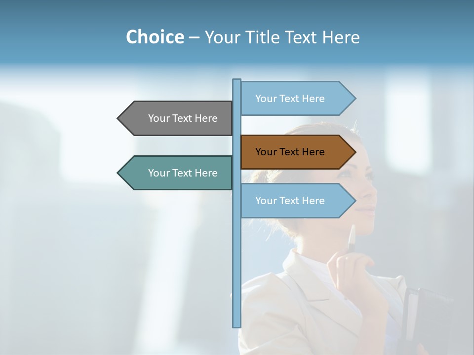 A Woman Smoking A Cigarette In A City PowerPoint Template