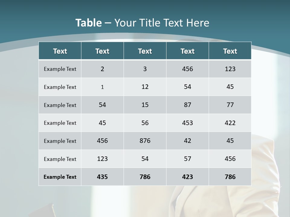 A Woman In A Business Suit Is Looking At Her Tablet PowerPoint Template