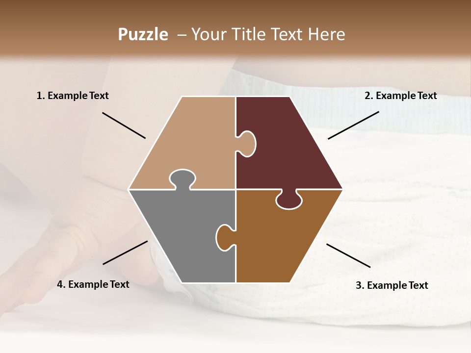 Open Mouth Looking Behind Blond Hair PowerPoint Template