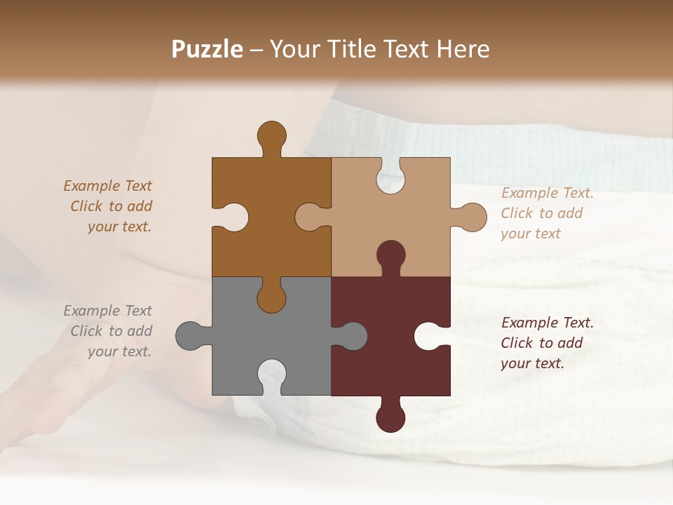 Open Mouth Looking Behind Blond Hair PowerPoint Template