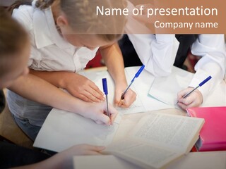 Classmates Study Sit PowerPoint Template