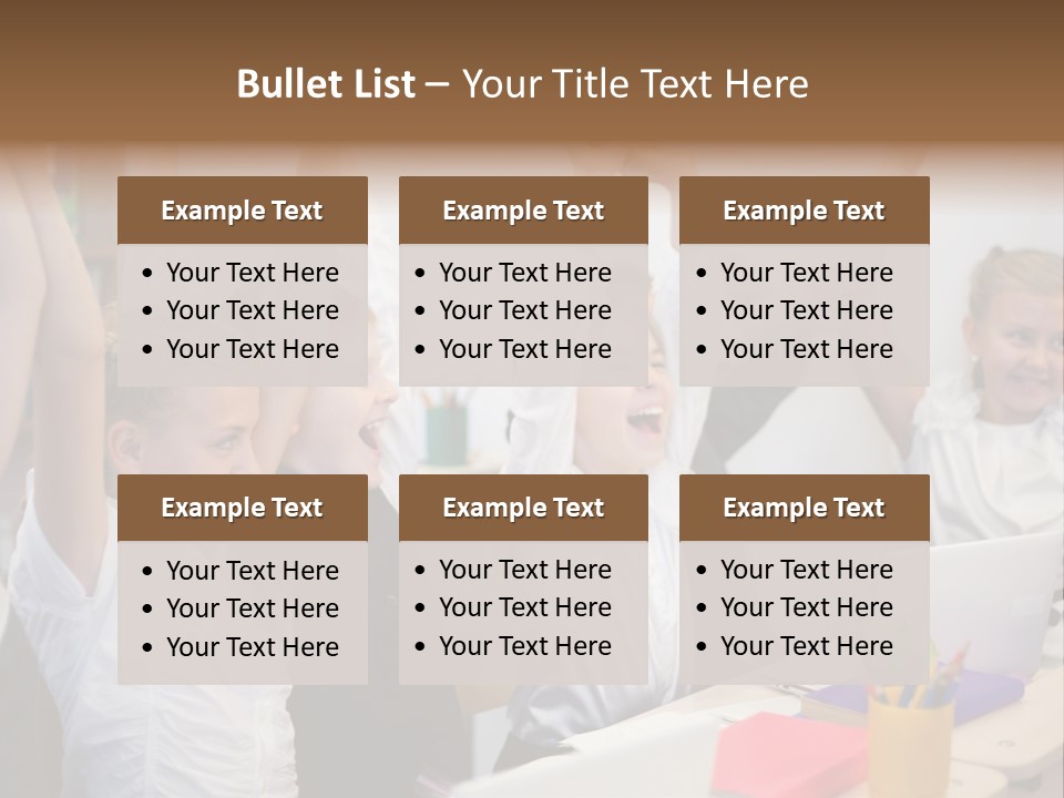 A Group Of Children Raising Their Hands In The Air PowerPoint Template