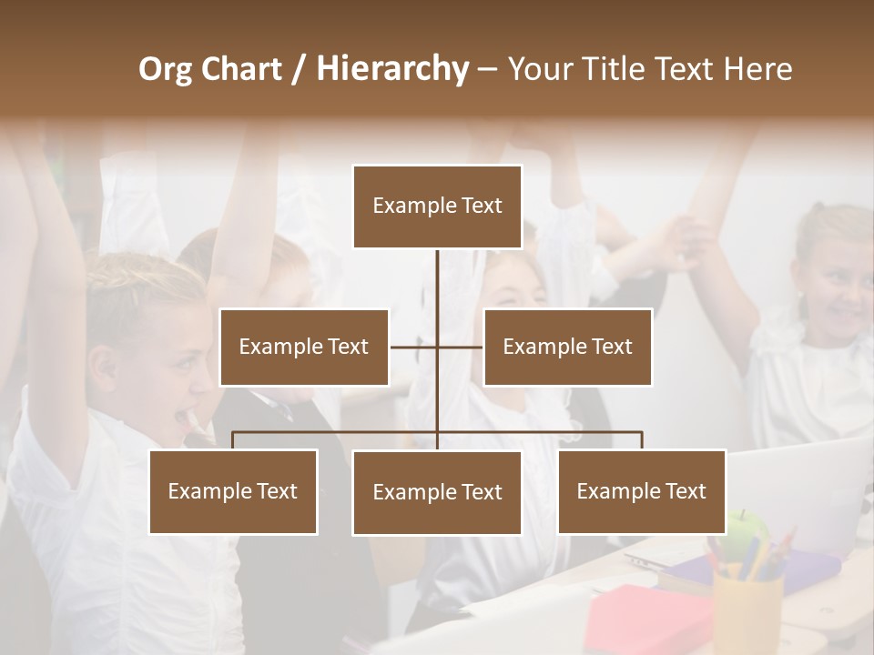 A Group Of Children Raising Their Hands In The Air PowerPoint Template