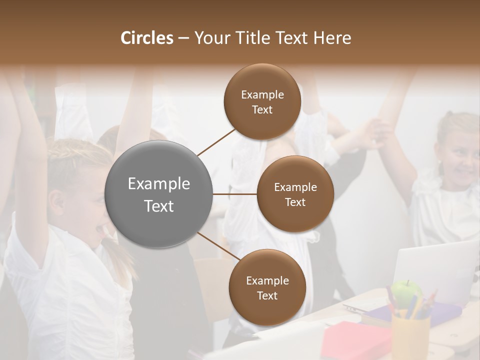 A Group Of Children Raising Their Hands In The Air PowerPoint Template