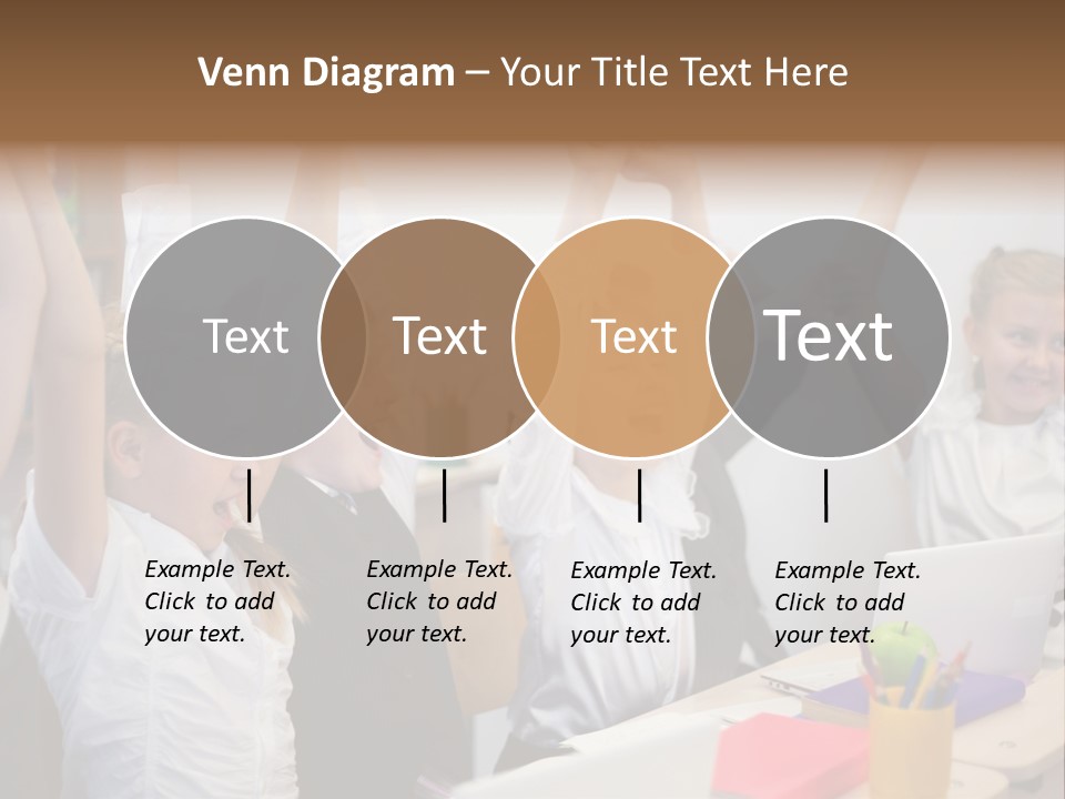 A Group Of Children Raising Their Hands In The Air PowerPoint Template