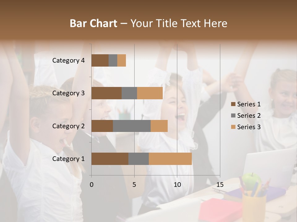A Group Of Children Raising Their Hands In The Air PowerPoint Template