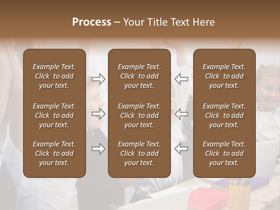 A Group Of Children Raising Their Hands In The Air PowerPoint Template
