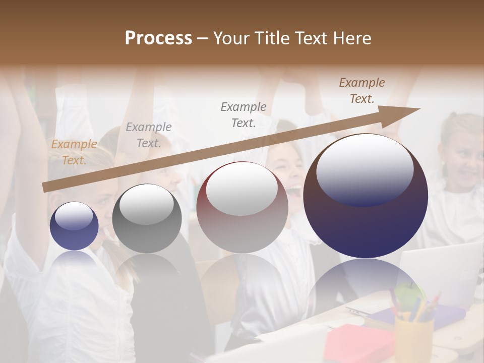 A Group Of Children Raising Their Hands In The Air PowerPoint Template