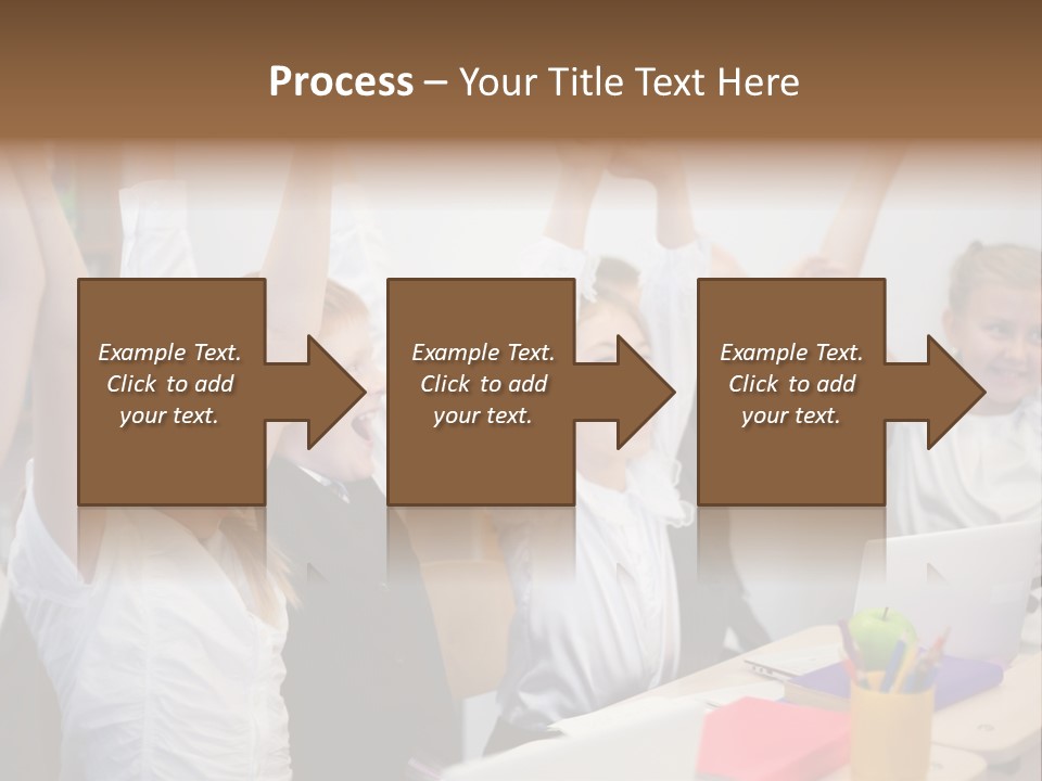A Group Of Children Raising Their Hands In The Air PowerPoint Template
