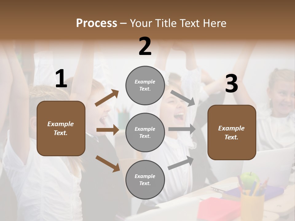 A Group Of Children Raising Their Hands In The Air PowerPoint Template