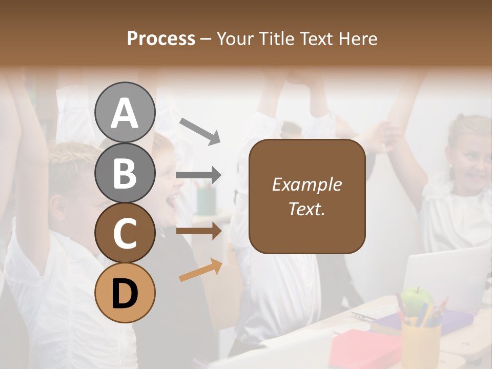 A Group Of Children Raising Their Hands In The Air PowerPoint Template