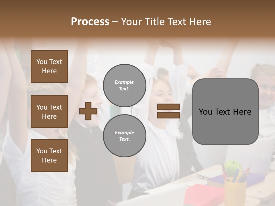 A Group Of Children Raising Their Hands In The Air PowerPoint Template