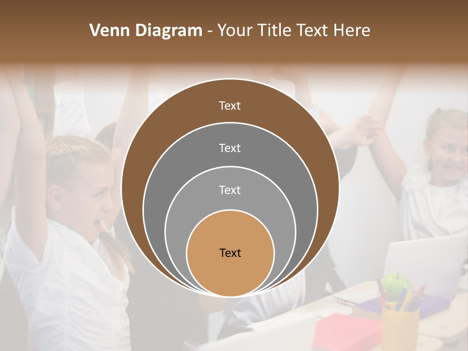 A Group Of Children Raising Their Hands In The Air PowerPoint Template