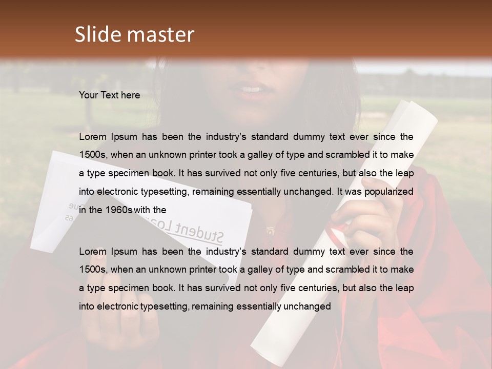 Schoolgirl Grad Money PowerPoint Template