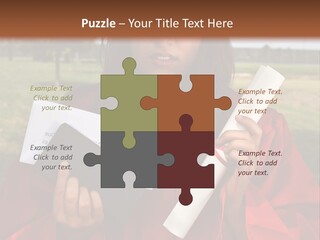 Schoolgirl Grad Money PowerPoint Template