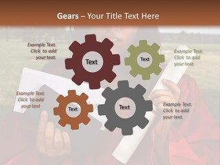 Schoolgirl Grad Money PowerPoint Template