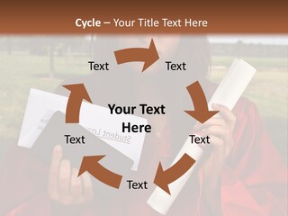 Schoolgirl Grad Money PowerPoint Template