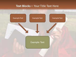 Schoolgirl Grad Money PowerPoint Template