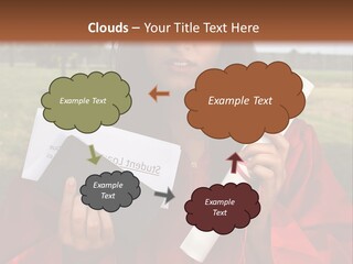 Schoolgirl Grad Money PowerPoint Template