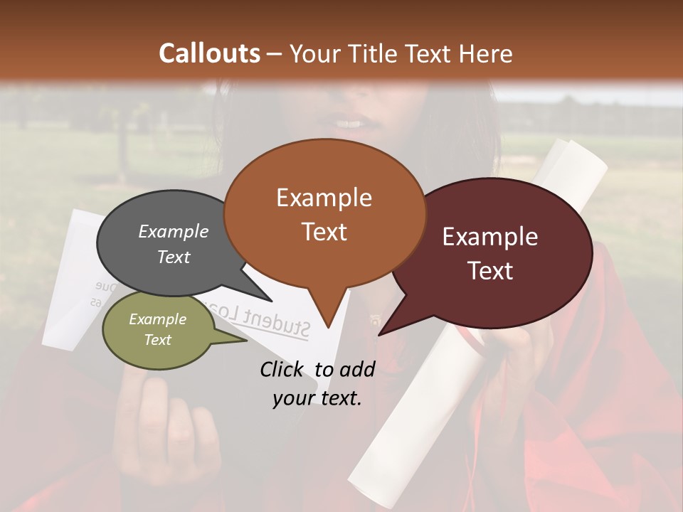 Schoolgirl Grad Money PowerPoint Template