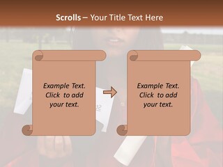 Schoolgirl Grad Money PowerPoint Template