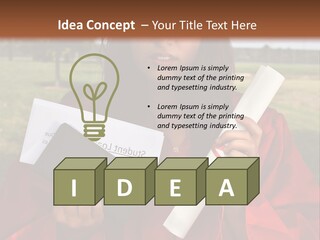 Schoolgirl Grad Money PowerPoint Template