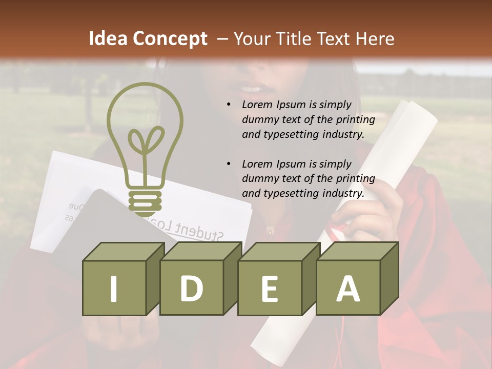 Schoolgirl Grad Money PowerPoint Template