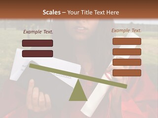 Schoolgirl Grad Money PowerPoint Template