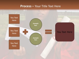 Schoolgirl Grad Money PowerPoint Template