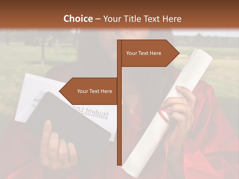 Schoolgirl Grad Money PowerPoint Template