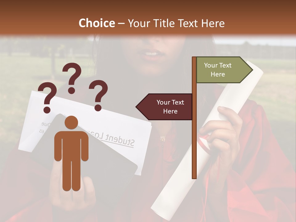 Schoolgirl Grad Money PowerPoint Template