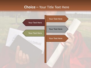 Schoolgirl Grad Money PowerPoint Template