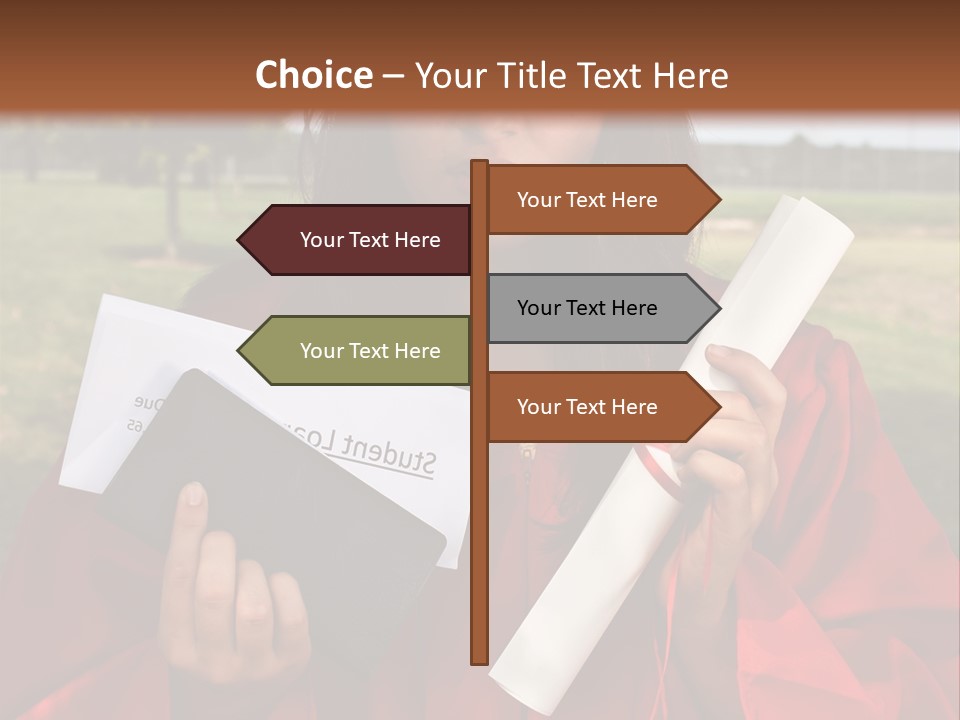 Schoolgirl Grad Money PowerPoint Template