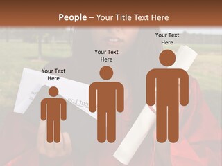 Schoolgirl Grad Money PowerPoint Template