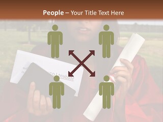 Schoolgirl Grad Money PowerPoint Template